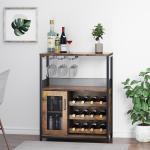 12-Bottle Wine Bar Cabinet with Detachable Rack