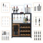12-Bottle Wine Bar Cabinet with Detachable Rack