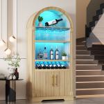 71" Tall Wine Cabinet with LED Lighting