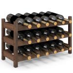 18 Bottle Bamboo Wine Rack - 3 Tier Storage