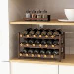 18 Bottle Bamboo Wine Rack - 3 Tier Storage