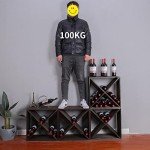 Stackable Rustic Wood Wine Rack for 48 Bottles