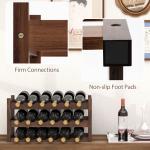 18 Bottle Bamboo Wine Rack - 3 Tier Storage