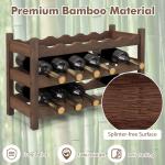 18 Bottle Bamboo Wine Rack - 3 Tier Storage