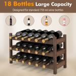 18 Bottle Bamboo Wine Rack - 3 Tier Storage