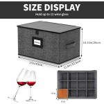 2-Pack Wine Glass Storage Box with Dividers