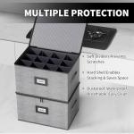 2-Pack Wine Glass Storage Box with Dividers