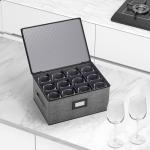 2-Pack Wine Glass Storage Box with Dividers
