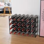 Stackable Wine Storage Rack for 24 Bottles - Black