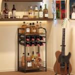 3-Tier Wine Bar Table with Bottle Holder