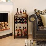 3-Tier Wine Bar Table with Bottle Holder