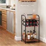 3-Tier Wine Bar Table with Bottle Holder