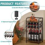 3-Tier Wine Bar Table with Bottle Holder