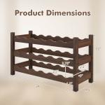 18-Bottle Bamboo Wine Storage Cabinet Rack