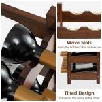 18-Bottle Bamboo Wine Storage Cabinet Rack