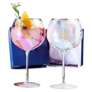 Hammered Iridescent Wine Glasses - Set of 2