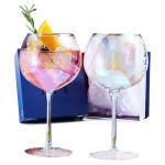 Hammered Iridescent Wine Glasses - Set of 2