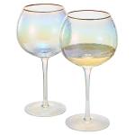 Hammered Iridescent Wine Glasses - Set of 2