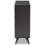 Mid-Century Modern Dark Grey Oak Wine Cabinet