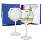 Hammered Iridescent Wine Glasses - Set of 2