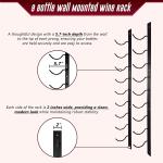 Stylish Black Wall Mounted Wine Rack for 9 Bottles