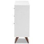 Mid-Century Modern White and Walnut Wine Cabinet