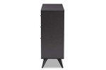 Mid-Century Dark Grey Oak Wine Cabinet