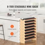 Stackable 72-Bottle Bamboo Wine Rack Display