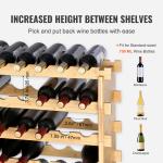 Stackable 72-Bottle Bamboo Wine Rack Display