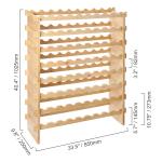 Stackable 72-Bottle Bamboo Wine Rack Display