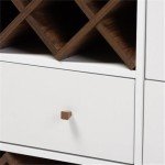 Mid-Century Modern White and Walnut Wine Cabinet