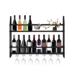 Wall Mounted Wine Rack with Glass Holder