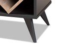 Mid-Century Dark Grey Oak Wine Cabinet