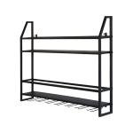 Wall Mounted Wine Rack with Glass Holder