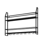 Wall Mounted Wine Rack with Glass Holder