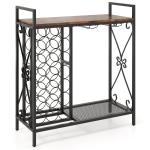 21-Bottle Freestanding Wine Rack with Storage Shelf