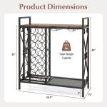 21-Bottle Freestanding Wine Rack with Storage Shelf