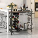 21-Bottle Freestanding Wine Rack with Storage Shelf
