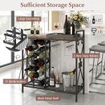21-Bottle Freestanding Wine Rack with Storage Shelf