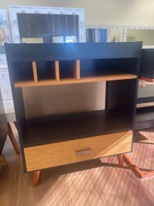 Sleek Black Wood Bar Cabinet for Wine Storage