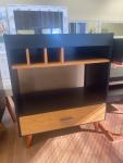 Sleek Black Wood Bar Cabinet for Wine Storage