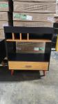 Sleek Black Wood Bar Cabinet for Wine Storage