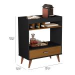 Sleek Black Wood Bar Cabinet for Wine Storage