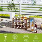 Stackable Bamboo Wine Rack for 12 or 16 Bottles