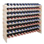 Freestanding 8-Tier Wooden Wine Rack for 96 Bottles