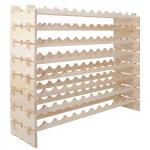 Freestanding 8-Tier Wooden Wine Rack for 96 Bottles