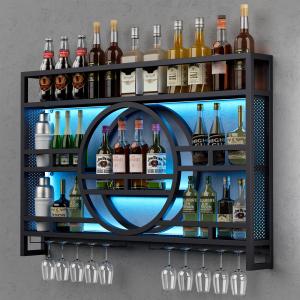 Wall Mounted Metal Wine Bottle Storage Rack