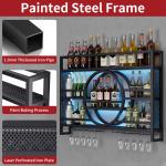 Wall Mounted Metal Wine Bottle Storage Rack