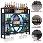 Wall Mounted Metal Wine Bottle Storage Rack
