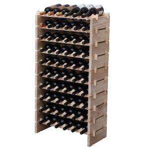 Stackable Solid Wood Wine Rack for 60 Bottles